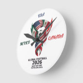 Global Football North America 2026 Wall Clock ラウンド壁時計 (傾斜)