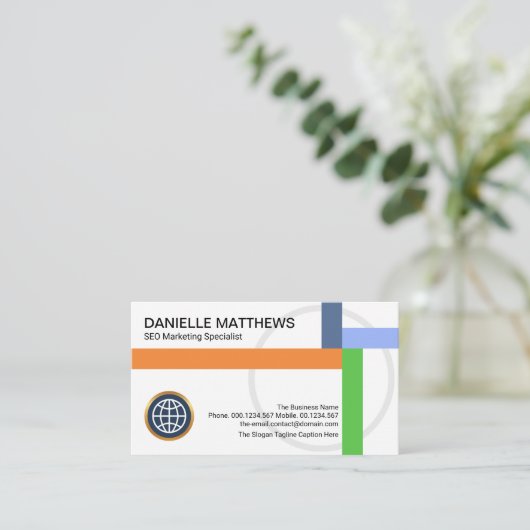 Global Intercepting Crisscross Pattern CEO創始者 名刺 (スタンド正面)