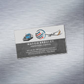 Global Logo | Semi Truck | Commercial Plane マグネット名刺 (インサイチュ)