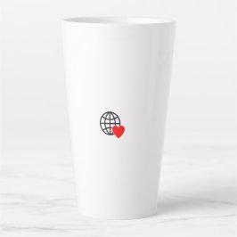Global Love Latte Mug | ミニマリストハートデザイン カフェラテマグ
