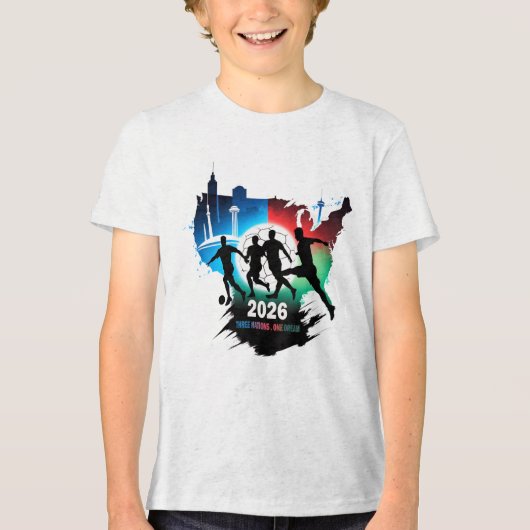 Global Soccer 2026 Three Nations. One Dream.  トライブレンドＴシャツ (正面)