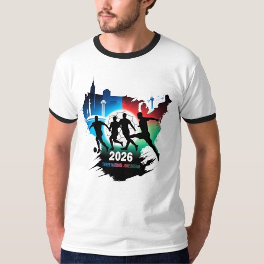 Global Soccer 2026 Three Nations. One Dream.  Tシャツ (正面)