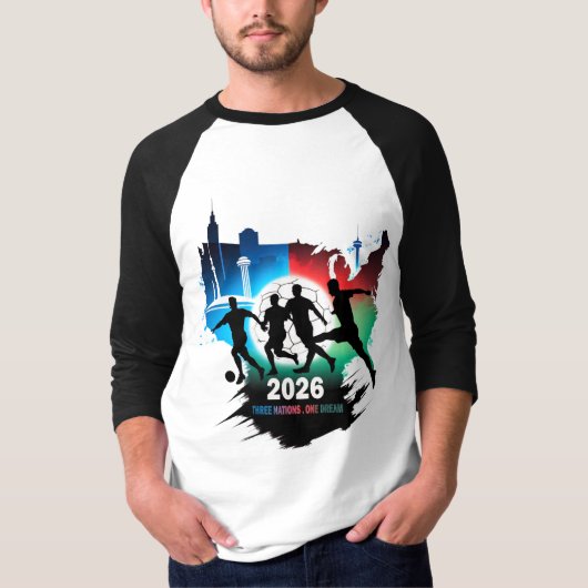 Global Soccer 2026 Three Nations. One Dream.  Tシャツ (正面)