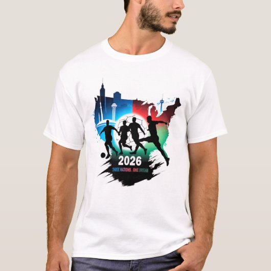 Global Soccer 2026 Three Nations. One Dream.  Tシャツ (正面)