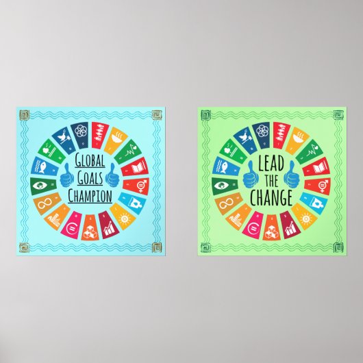 Global Sustainability Goals Poster Prints Wall Art (正面)