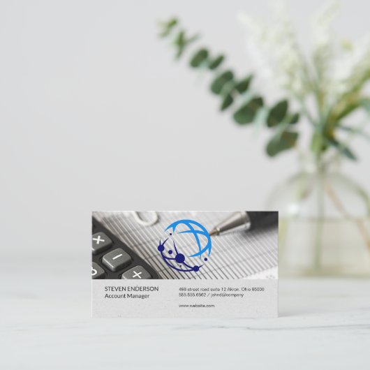 Global Tech Logo | Finance Reports 名刺 (スタンド正面)