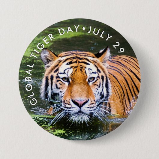 Global Tiger Day、TIGERフォトボタン 缶バッジ (正面)