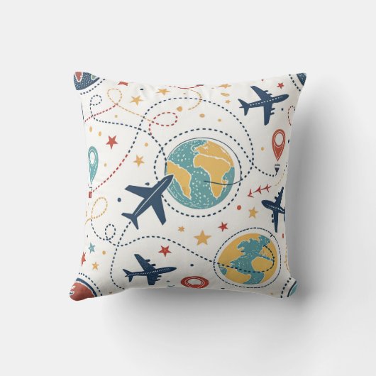 Global Travel Aviation Pattern (1) クッション (裏面)