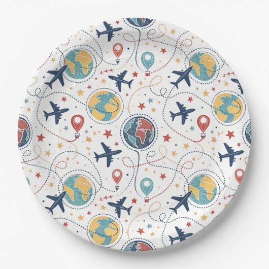 Global Travel Aviation Pattern (1) ペーパープレート (正面)