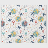 Global Travel Aviation Pattern (1) ラッピングペーパー (フラット)