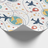 Global Travel Aviation Pattern (1) ラッピングペーパー (角)