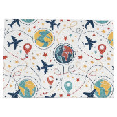 Global Travel Aviation Pattern (1) ラージペーパーバッグ (裏面)