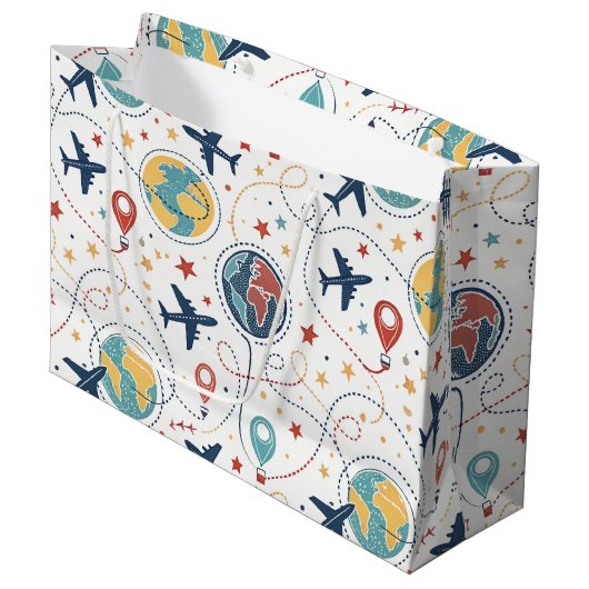 Global Travel Aviation Pattern (1) ラージペーパーバッグ (正面アングル)
