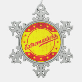 Global Traveler - Extremadura，スペイン スノーフレークピューターオーナメント