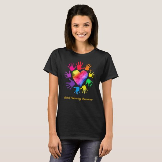 Global Warming Awareness Hands Global Warming Tシャツ (正面フル)