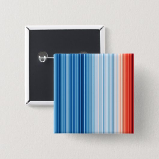 Global Warming Stripes Earth Climate Change 缶バッジ (正面&裏面)