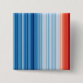 Global Warming Stripes Earth Climate Change 缶バッジ (正面)