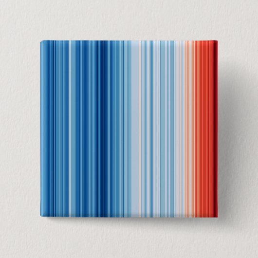 Global Warming Stripes Earth Climate Change 缶バッジ (正面)