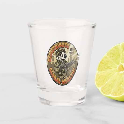 Global Wealth Badger Shot Glass ショットグラス (正面)