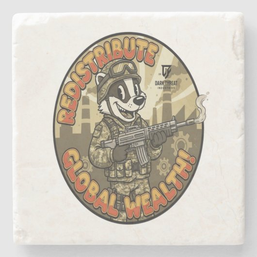 Global Wealth Badger Stone Coaster ストーンコースター (正面)