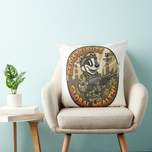 Global Wealth Badger Throw Cushion クッション (椅子)