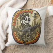 Global Wealth Badger Throw Cushion クッション (ブランケット)