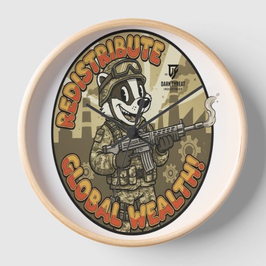 Global Wealth Badger Wall Clock 壁時計 (正面)