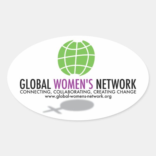 Global Women's Networkステッカー 楕円形シール (正面)