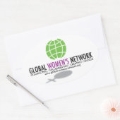 Global Women's Networkステッカー 楕円形シール (封筒)