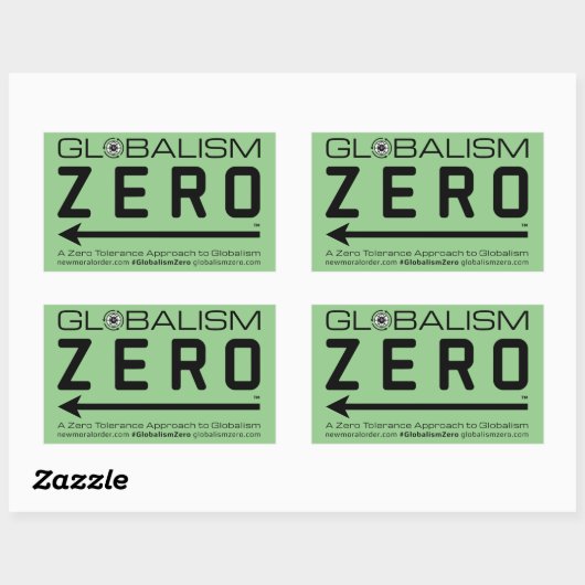 Globalism Zero™ブラックラインロゴスタンプ 長方形シール (シート)