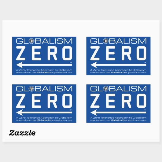 Globalism Zero™ホワイトラインロゴスタンプ 長方形シール (シート)