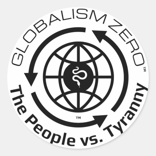 Globalism Zero™ Black Circleロゴスタンプ ラウンドシール (正面)