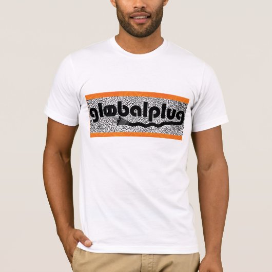 globalplugのライムグリーンのブラジルのティーの黒のロゴ tシャツ (正面)