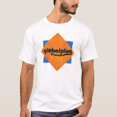 globalplugnetブラックティーオレンジ/青パターン tシャツ (正面)