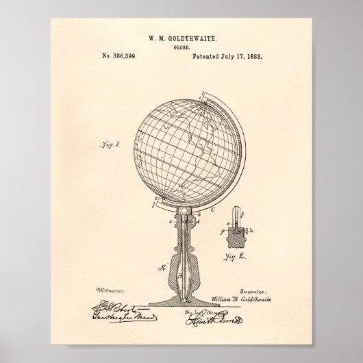 Globe 1888特許美術古人 ポスター (正面)