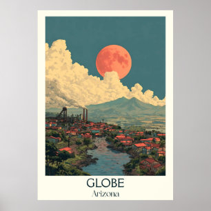 Globe Arizona Vintage Travelポスター レトロ採掘 ポスター