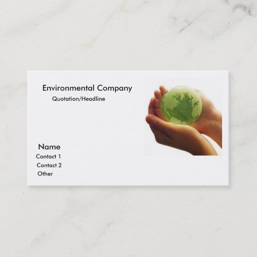 globe-green-hand_world、Environmental Company、… 名刺 (正面)