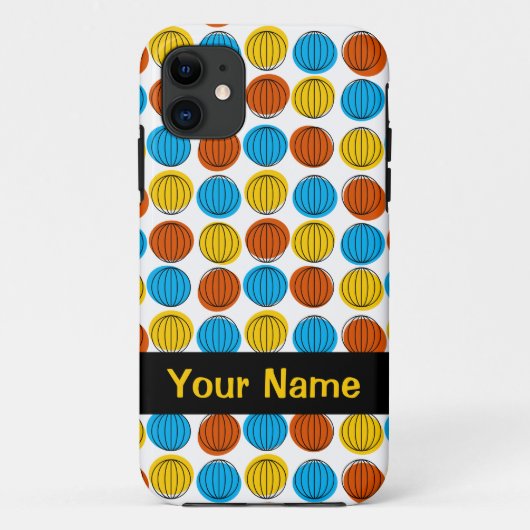 Globe iPhone 'Name'黄色のiPhoneケース Case-Mate iPhoneケース (裏面)