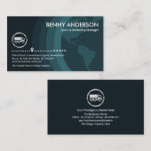 Globe Layersセミトラック·ロジスティクス·ドライバ 名刺 (正面/裏面)