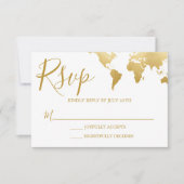 Globetrotter Glam Wedding RSVPカード (正面)