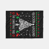 Glockin' Around The Christmas Tree Gun Owner Ugly  フリースブランケット (正面(横))