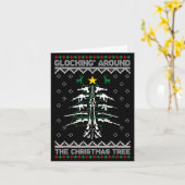 Glocking Around The Christmas Tree Ugly Christmas カード (黄色い花)