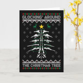 Glocking Around The Christmas Tree Ugly Christmas  カード (黄色い花)