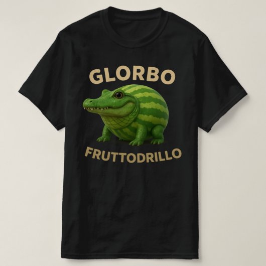 Glorbo Fruttodrillo - イタリアン・ブレインロット・ミーム Tシャツ (デザイン正面)