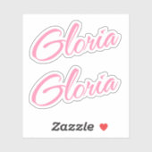 Gloria装飾名inピンクx2ステッカー シール (シート)
