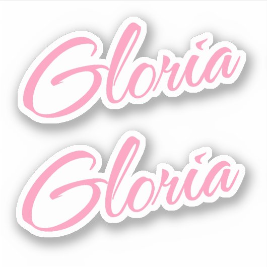 Gloria装飾名inピンクx2ステッカー シール (正面)