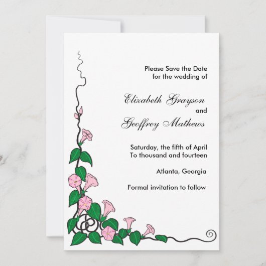 Gloria – 日付カードを保存 セーブザデート (正面)