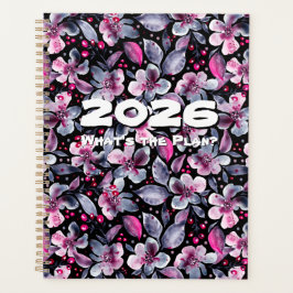 Gloria-Black,Gray,Pink Floral Customizable Planner プランナー手帳