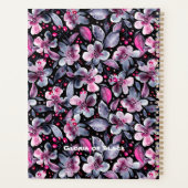 Gloria-Black,Gray,Pink Floral Customizable Planner プランナー手帳 (裏面)