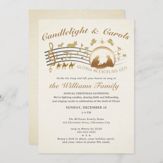 Gloria in Excelsis Deo Christmas Carols Gathering 招待状 (正面/裏面)